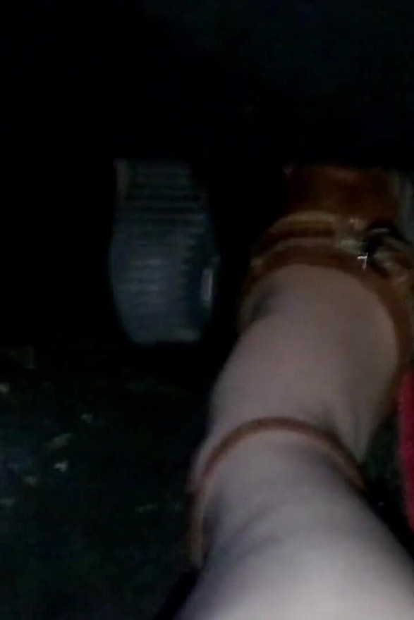 Driving in Nude Pantyhose and Bworn Buckled Pumps