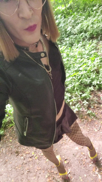 Stunning moment from "👑Whore's FanTasme, A Transvestite Slut Walks Around in a Cum Dump. Public Exhibition [³June²⁵]"