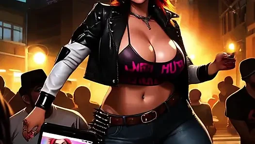 Kızıl saçlı inek Misty mosh çukurunda büyük zenci içine alıyor