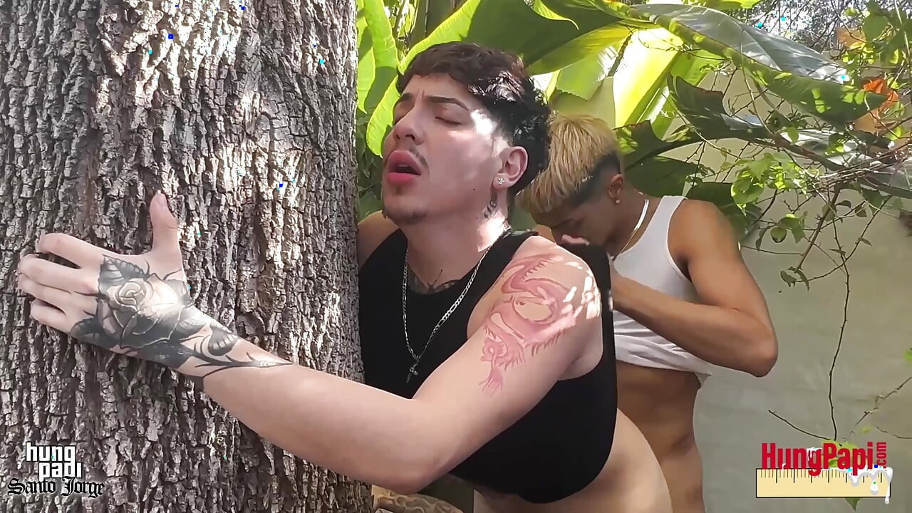 Jebanje u dupe i drvo grli gej analni cumshot duboko uzgoj! Hung Papi Santo Jorge