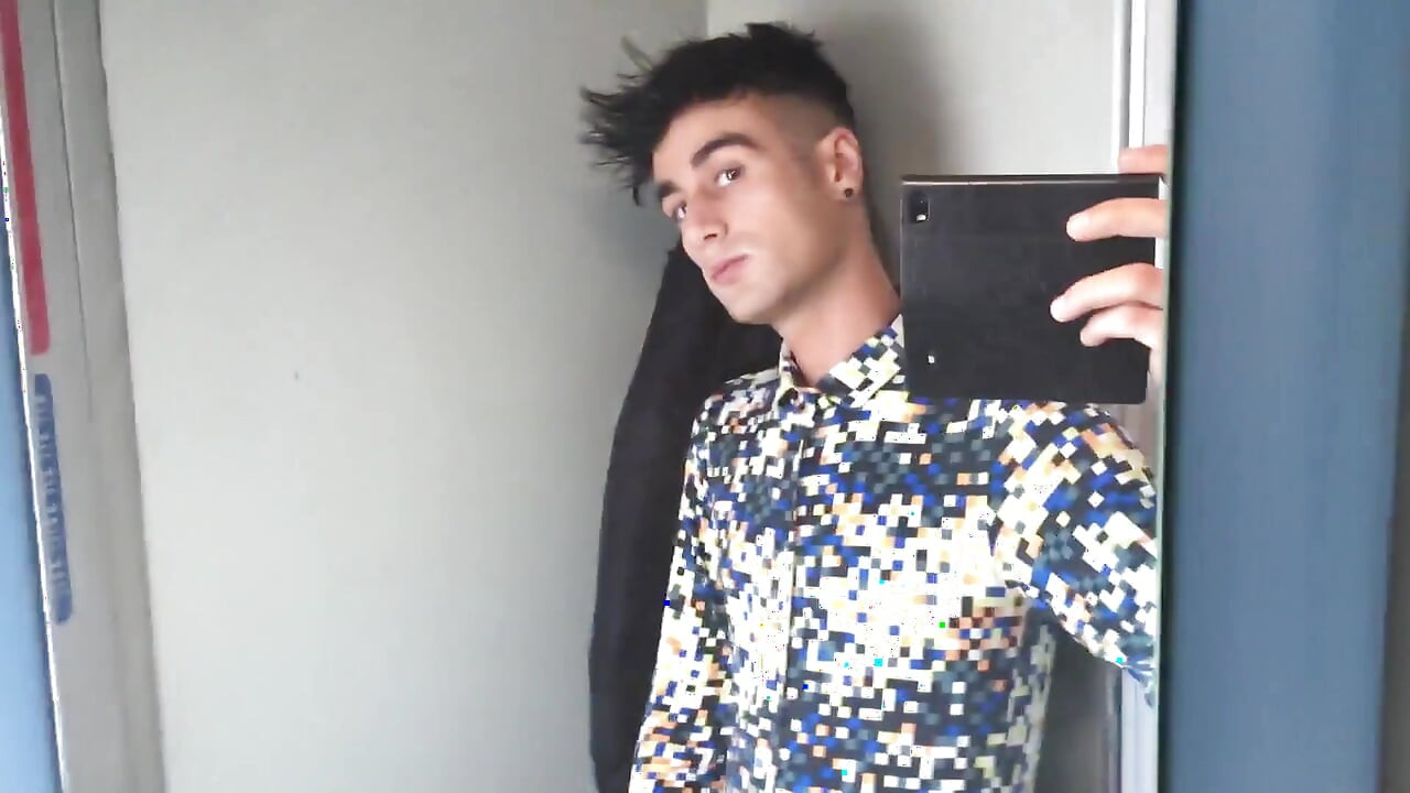Jerk off at a Train Toilet