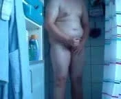 Real Amateur boy take a shower and masturbates
