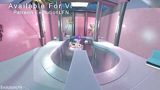Futa Girl Sucks Her Own Penis on Swimming Ring