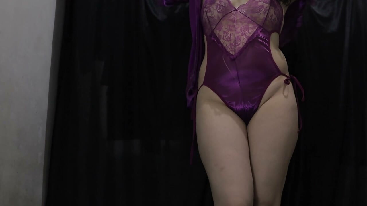 Indian Desi really sexy in Purple SAtin Lingerie and fuck until cum so hard