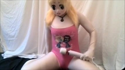 Kigurumi Pink Swimsuit Masturbation
