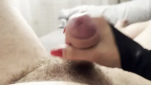 Handjob wit lot of precum
