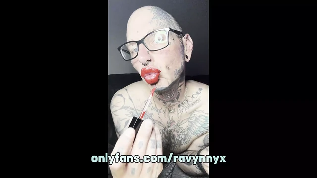 Humiliation! Lipstick on my BIG Fake Lips