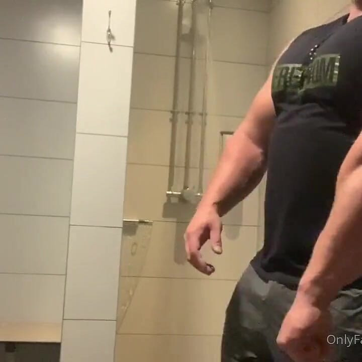 Jack Stacked Solo Masturbation in the Gym Shower