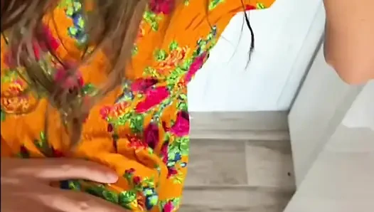 Rough Creampie Fuck - Submissive Teen Fucked in Her Kitchen Yoya Grey