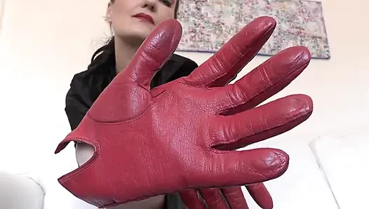Sarung tangan kulit merah-aroma kulit membuatmu lemah, lady victoria valente