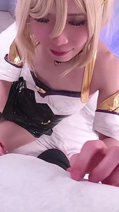 League of Legend KDA Ahri Cosplay, Nipple play Femdom, Hentai Shemale Cosplayer, Asian Femboy trans p4 | Clip 1