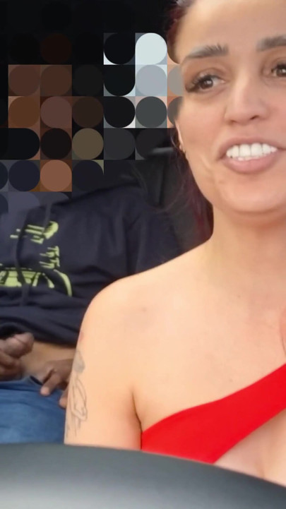 App driver girl caught passenger with hard cock in the back seat! | Clip 1