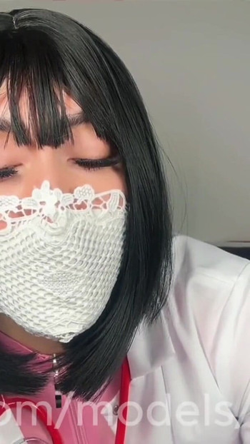Captivating moment from "Medical Exam: Trans Doc Dominates Patient with Huge Cum Load"