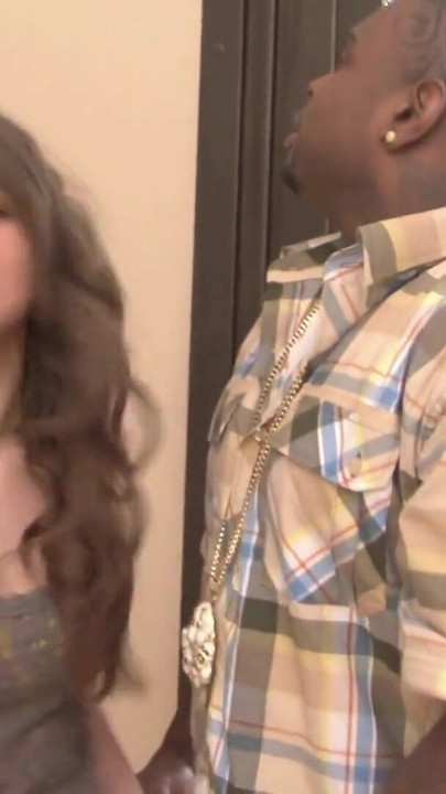 Emotional moment from "Black stud bangs a white babe in an interracial fuck session"