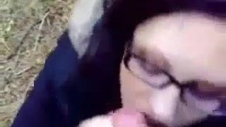 British Girl Eats Cum Outside