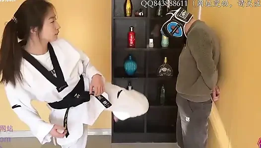 176 cm, 78 kg karate kız arkadaş güçlü tekme, 1. tur