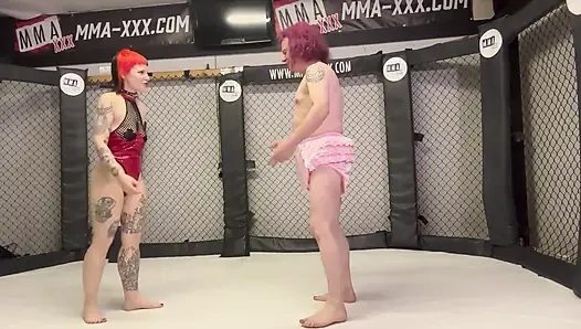 Pvc Stepmommy Torments Sissy in Mma Cage - Thigh Control & Humiliation