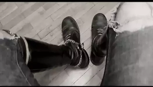 Cum in 20 hole Gripfast Boots