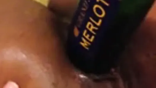 Sri Lankan Girl Masturbating with huge wine bottle