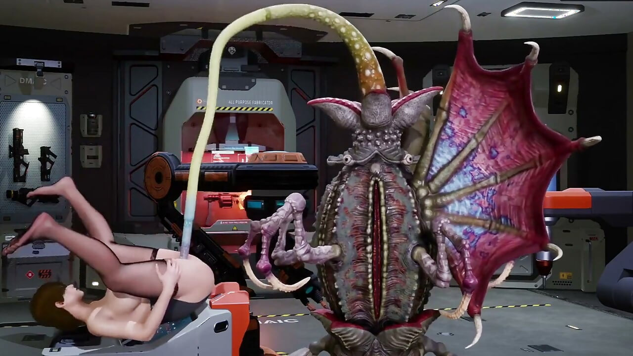 Storbrystet lege knullet av Lovecraftiansk monster
