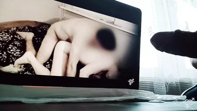 Watching my own video with my girlfriend turns me on and I decide to Jerk off.