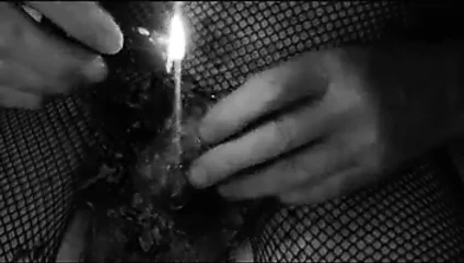 sissy tranny cock balbusting toy fire pantyhose nylon