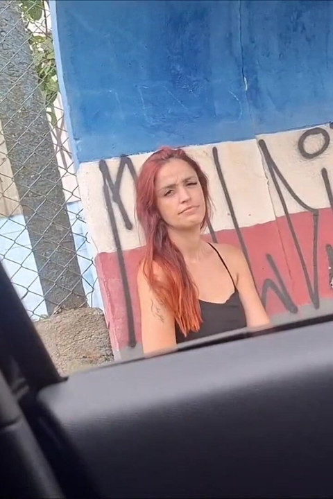 Risky Masturbation in the Car with a Hot Girl at the Bus Stop in Public!