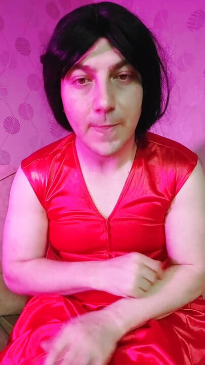 Red Princess Kitty Cross Having Fun in Red Dress