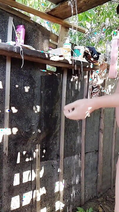 Outdoor Shower Oral Sex Couple