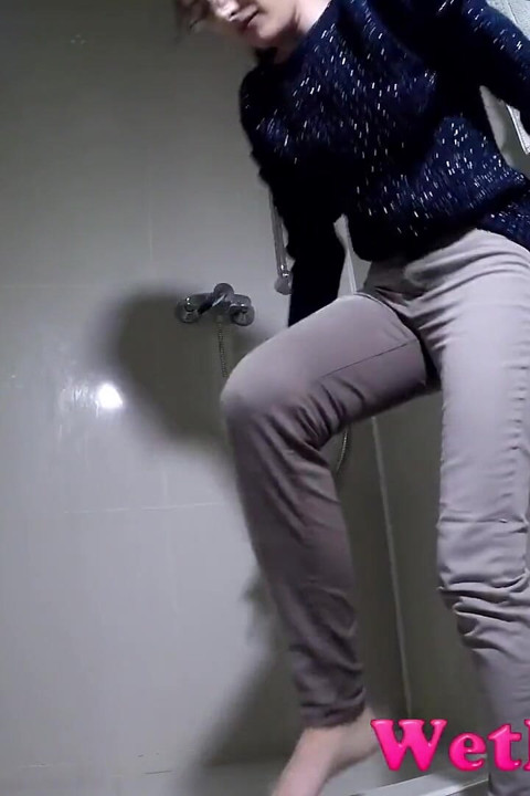Wetting her jeans and pouring pee from her shoes.