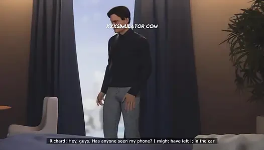 Stiefsohn fickt muschi und arsch der stiefmutter tief im hotelbett, während ehemann abdöst