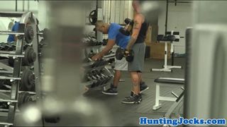 Pulled fitness jock assfucked at the gym
