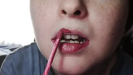 Lippen und Lippenstift-fetisch