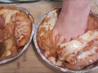Enchiladas esmagamento de pés
