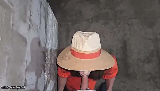 Stranger Girl in a Hat Sucked on the Street and Invited Her to Her Home to Fuck Her in All Holes
