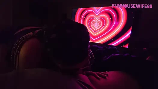 Giving head and jerking him off till he cumms in my mouth