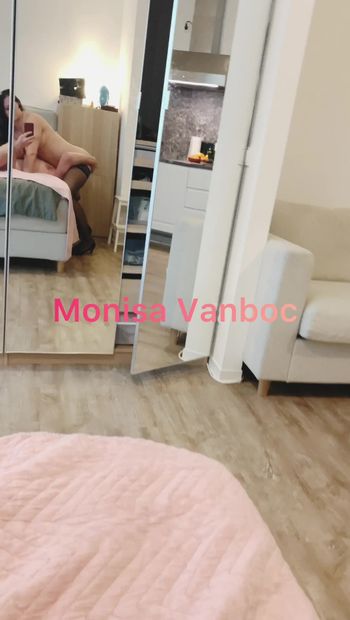 Mistress Monisa Vanboc fucking a man in the ass doggy-style