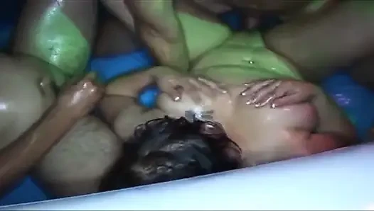 Slime-drenched Mature Babes in Wild Group Orgy Fingering Frenzy