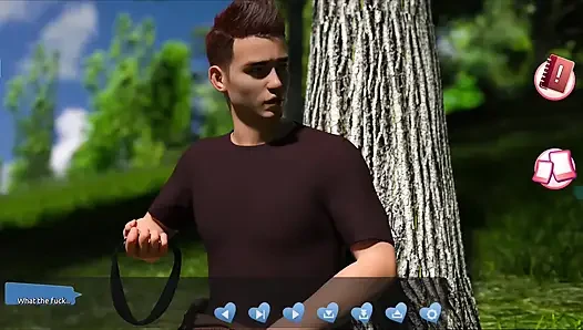 Helping the hotties #4 - Johanne woke up tied to a tree and so...ave him a blow job...Belle and Stacy played with each other.