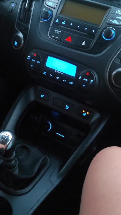 Hot milf in stockings seduces a taxi driver in the car | Clip 1