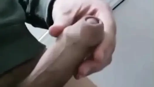 Jerking off in the toilet and cumming