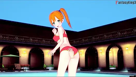 Orta yaşlı seksi bikinili oral seks - poketmonster