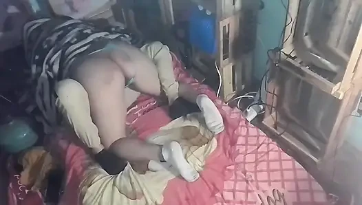 Under the blanket I kiss her and touch her