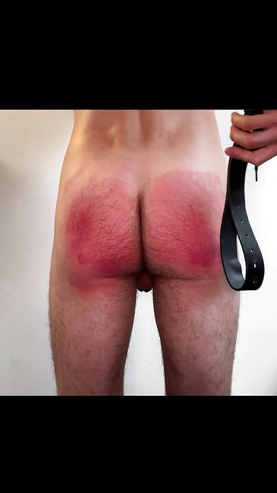 Hard Self Spanking On Hairy Ass While Wearing Chastity Cage