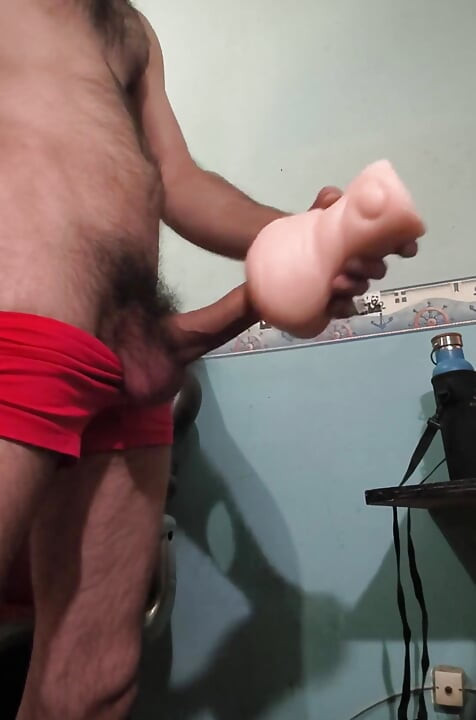 Fucking a Rubber Pussy Standing up