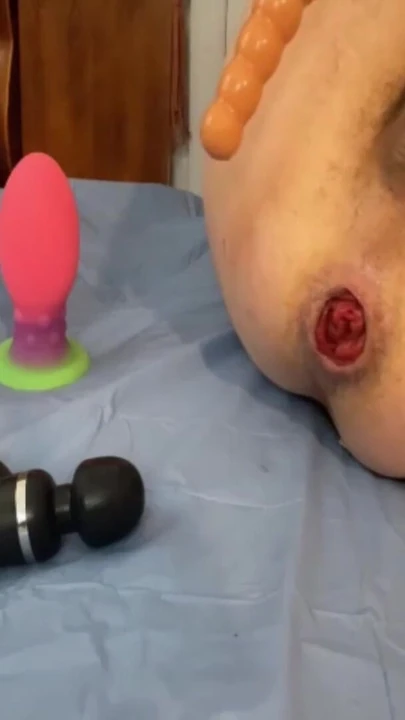 Key moment from "Sissy Fag Makes Belly Bulge Takes 50cm Squid Suction Dildo All The Way"