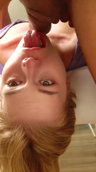 Petite Blonde Mimi Cica Rough Sloppy Face Fuck Close Up Cum Swallow | Clip 1
