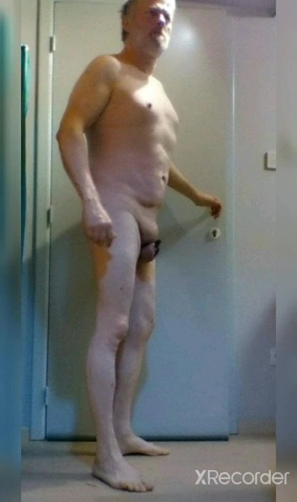 After shave. Cock cage