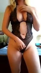 Hot milf in black lingerie