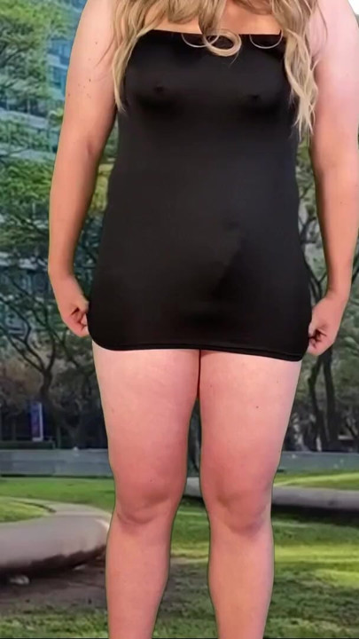 Big ass shemale in a tight short dress flashing | Clip 2